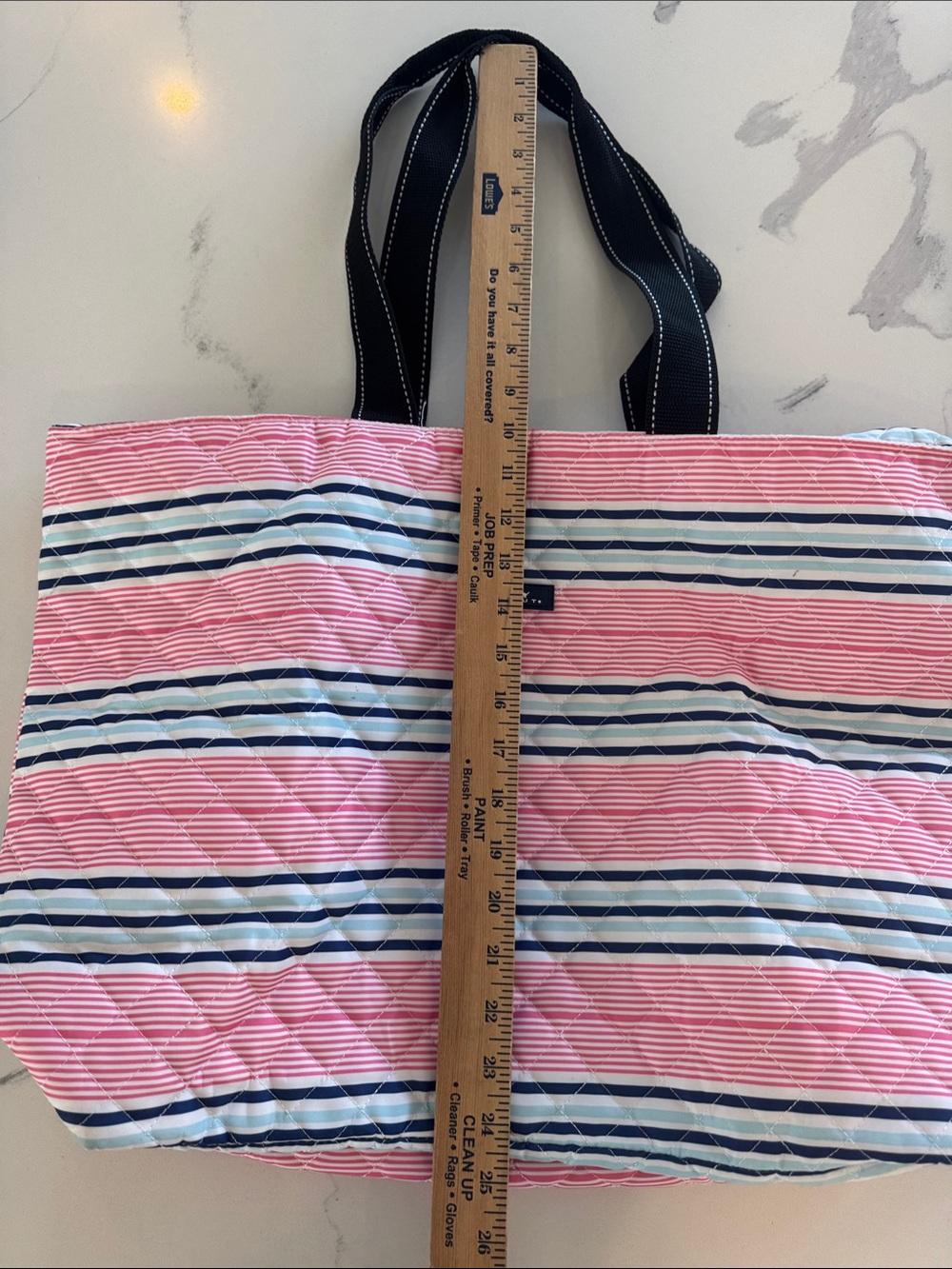 SCOUT Plus 1 Travel Bag pink blue white stripe packable beach travel pool tote - Picture 9 of 10